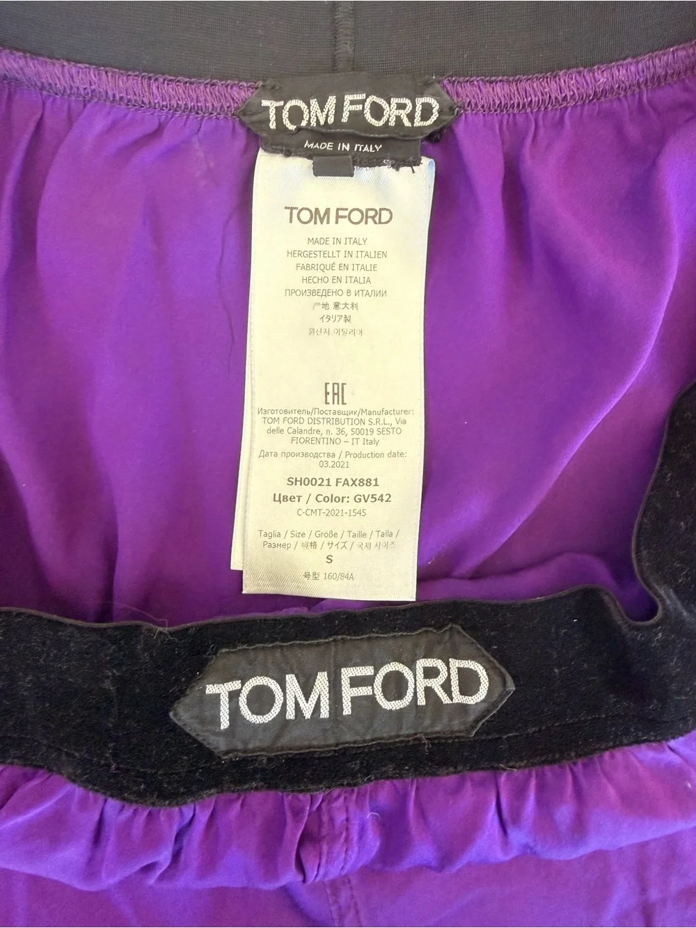Tom Ford Purple Boxer Briefs with Black Elastic Waistband